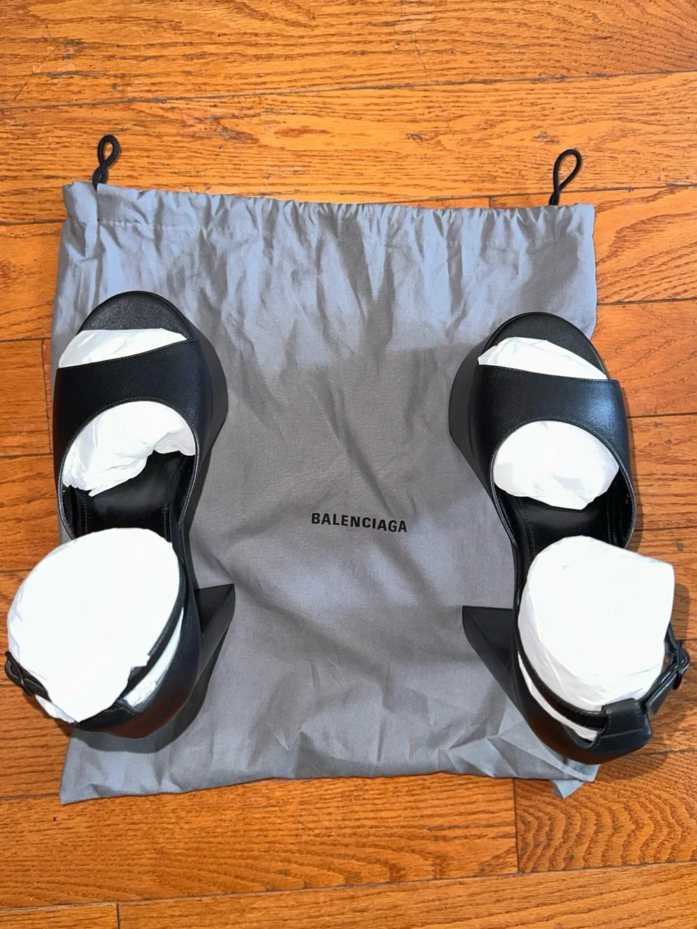 Balenciaga Black Leather Camden Sandal H160 (soft calfskin)